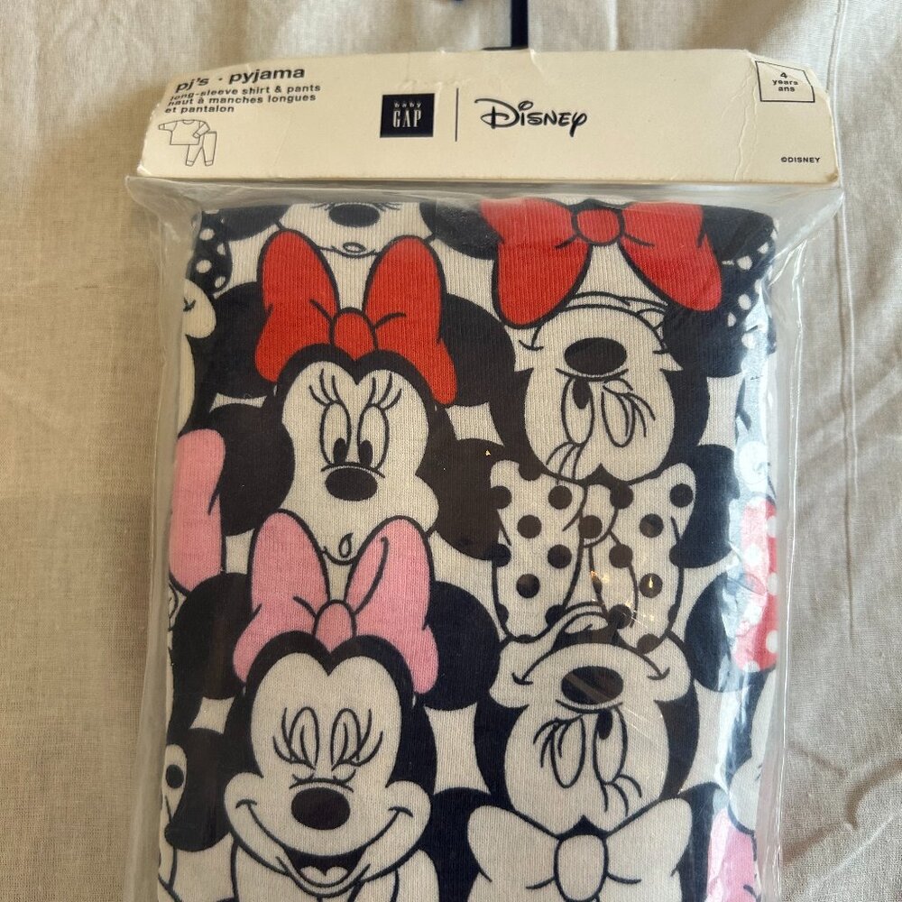 GAP × Disney Minnie Mouse 2-Piece Pajama Set | Girls 4Y | Long Sleeve & Pants |